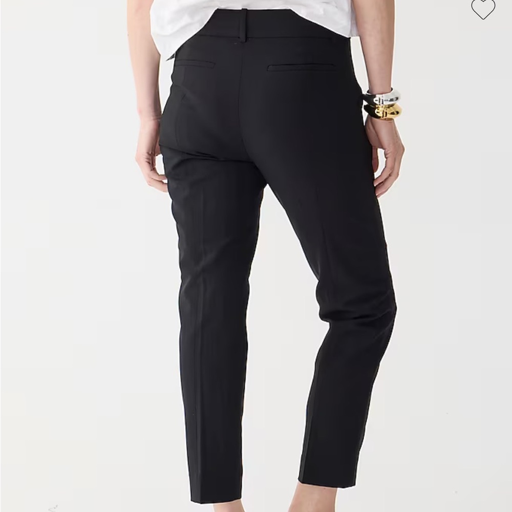 J.Crew 0P Navy Cameron slim crop pant in black Polyester/Viscose